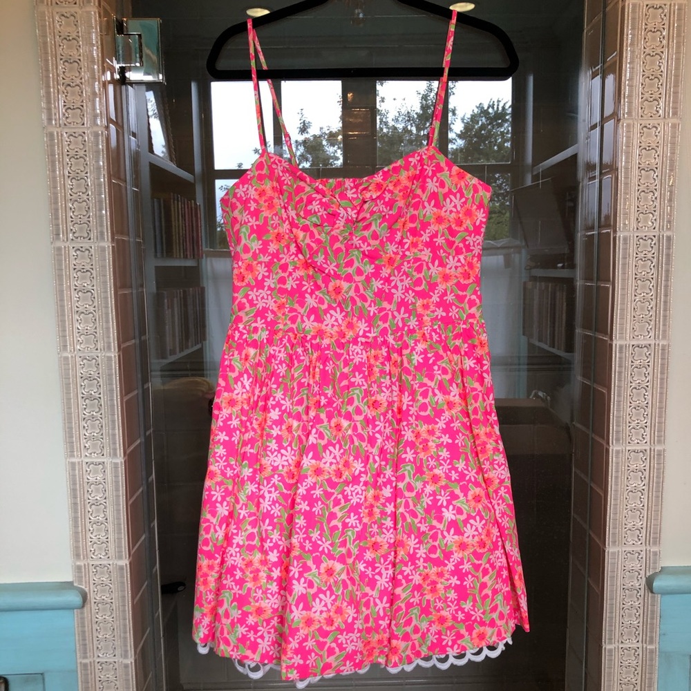 Lilly Pulitzer Pink and Green Floral Mini Dress